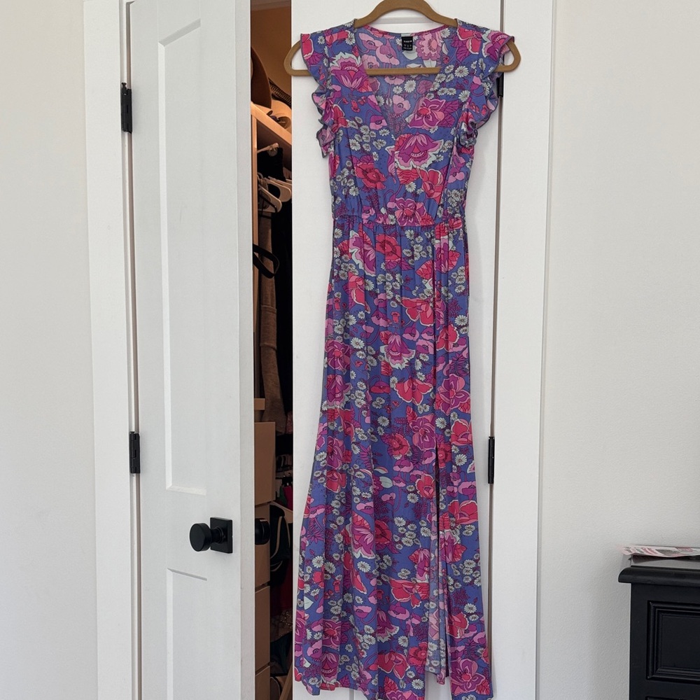 SHEIN Floral Maxi Dress in Purple and Pink